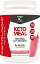 KetoLogic Keto Replacement Shake Powder For Optimal Results + MCT Óleo + Whey de grama - Macros perfeitamente formulados para a cetose - 20 Servings - Morango