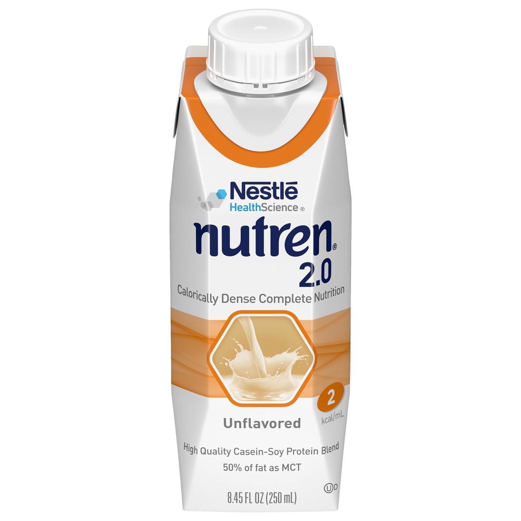 Nutren (2,0 kcal/ml) Fórmula de alimentação de tubo densa caloricamente, sem sabor, 8,45 Fl Oz ou 250 ml (Pack de 24)