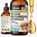 BIO KRAUTER Dúzias Tintura de cogumelos - Imune Supply Drops - Promove suporte digestivo e cognitivo - Não-GMO, fórmula de defesa de imunidade líquida - 4 fl. oz garrafa