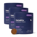 PetLab Co. Probióticos para cães, saúde da tripa de apoio, diarreia ocasional, saúde digestiva & alergias sazonais - sabor de porco - 30 mastigas macias - embalagem de maio Vary (Value 3-Pack)