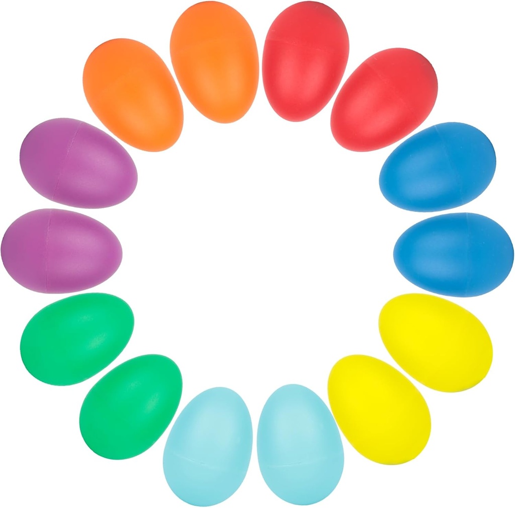 SallyFashion 14PCS Plastic Egg Shakers Set, Instrumentos de Percussão Musical Egg Maracas para Crianças Música Aprendizagem DIY Pintura