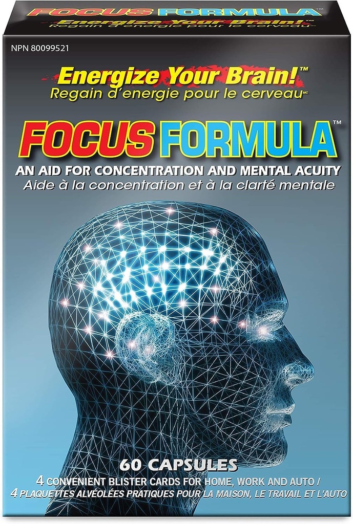Fórmula Nu-Life Focus Acuity Mental Formula, 60-Count Boxes