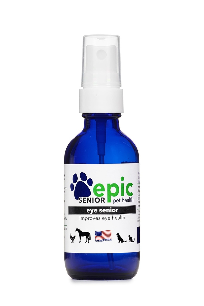 Eye Senior - Suplemento de spray líquido natural para animais de estimação mais velhos - parar o processo de envelhecimento - melhor visão - mist sobre os olhos e colocar em alimentos e água (2 Oz)