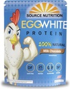 1 lb de proteína branca de ovo em pó por nutrição de origem - 25 Grams Protein, construir músculo magro, leite sem chocolate - leite