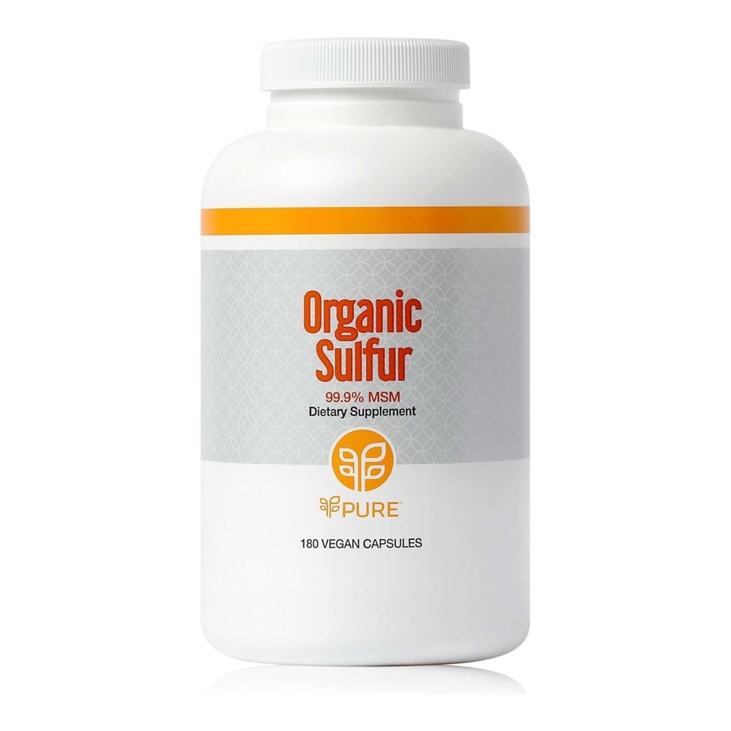 PURO Enxofre Orgânico HSH 180 Cápsulas Premium HSH Pó para a Saúde Conjunta HSH Pó para o Crescimento do Cabelo e para a Saúde Melhorada do Cabelo, Pele e Unhas Vegan, Não-GMO, e Gluten Free