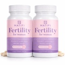 Natifi (2 Garrafas Fertilidade Vitaminas Pré-Natais Regular Ciclos Equilíbrio Hormônios, Ovulação de Ajuda. Concepção Multivitamina para Mulheres. 60 Caps Ácido Fólico, Myo Inositol, Vitex