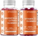 Vitamatic Magnésio & Vitamina D3 Gummies Combo - 60 Vegan Count Cada