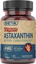 DEVA Nutrition Vitaminas Astaxantina 4mg, Vegan, Feito de Haematococcus Pluvialis Microalgas, 30 Cápsulas, 2-Pack