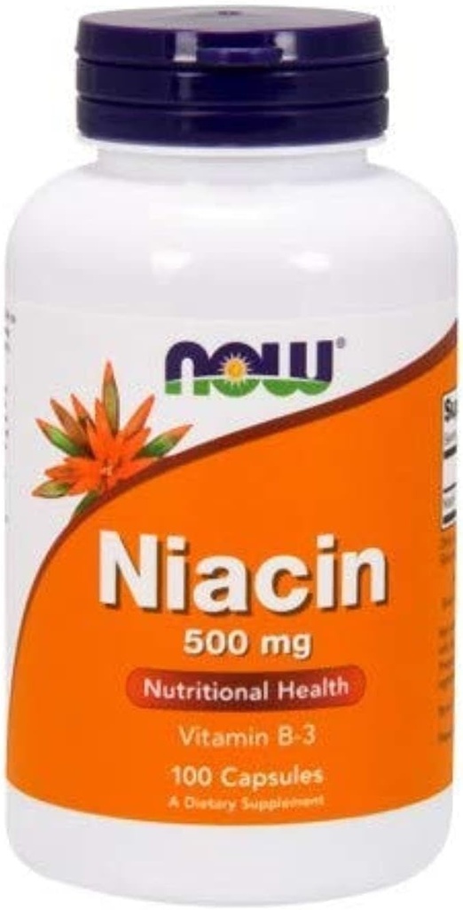 Now Foods - Niacin Vitamina B-3 500 mg. - 100 Cápsulas ( Multi-Pack)