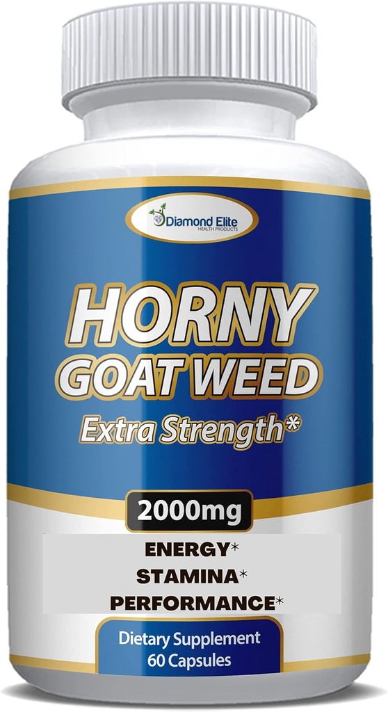 Extrato de Erva de Cabra Extenuante de Força Extrato - Energia, Performance, & Stamina Booster- com Maca, L-Arginina, Tongkat Ali para Homens e Mulheres - 60 Cápsulas
