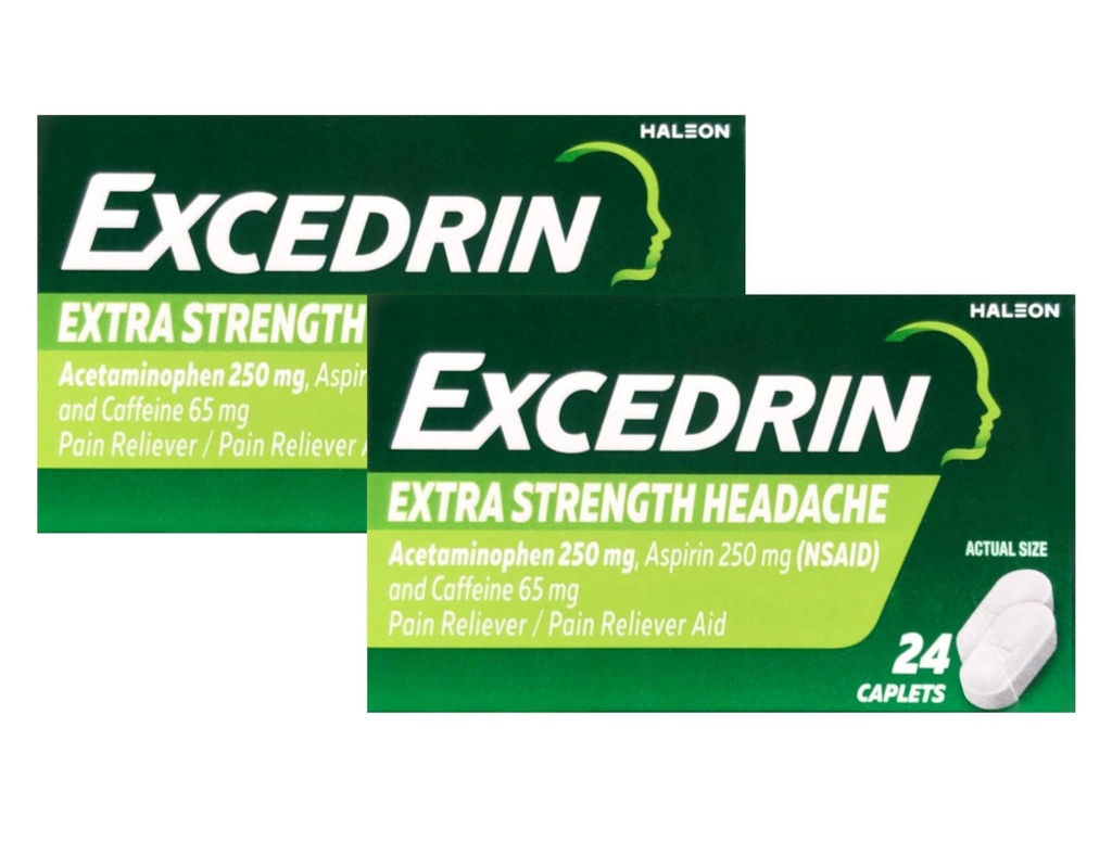 Excedrina - 24 Caplets, Embalagem de 2