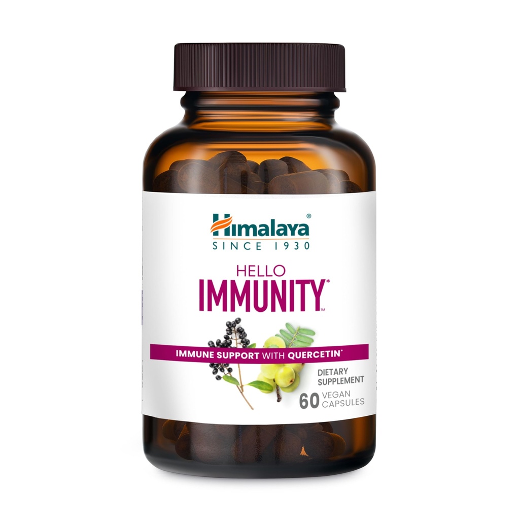 Himalaya Olá Imunidade com Quercetin, 60 Dia de Fornecimento - Suplemento de suporte imunológico de ervas, Bioflavonóide e antioxidante para imunidade e bem-estar diário - Vegan, Não-GMO, Gluten Free, 500 mg, 60 Caplets