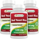 Best Naturals Red Levest Rice 1200 mg (Não-GMO) 120 comprimidos (120 contagem (Pacote de 3))