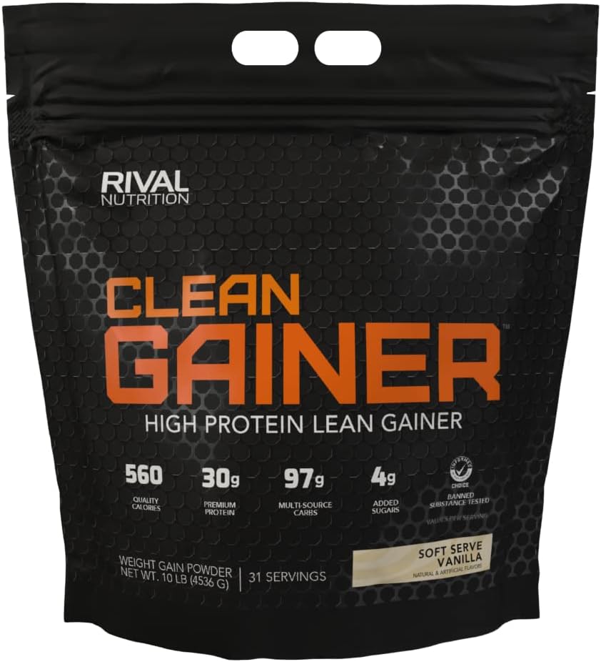 NUTRIÇÃO RIVAL Gainer limpo - macio servir baunilha 10 lbs