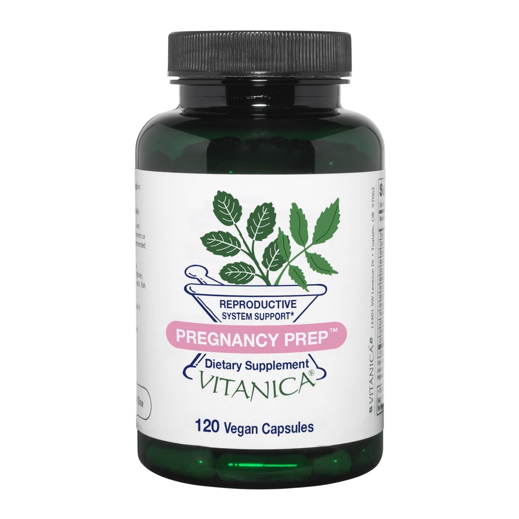 Vitanica Gravidez Prep, Suporte ao sistema reprodutivo, Vegan, 120 Cápsulas