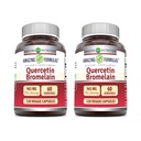 Fórmulas surpreendentes Quercetin 800mg com Bromelain 165mg, 120 Veggie Cápsulas Suplemento (Pack of 2) - Não-GMO - Gluten Free - Suporta Saúde Geral e Bem-Estar