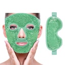 ZNÖCUETÖD Cooling Ice Face Eye Mask for Reducing Puffiness, Bags Under Eyes,Sinus,Redness,Relief da dor,Círculos escuros, Enxaqueca,Pacote quente/frio com suporte macio de pelúcia(Verde(1* Máscara de olho +1* Máscara de rosto))