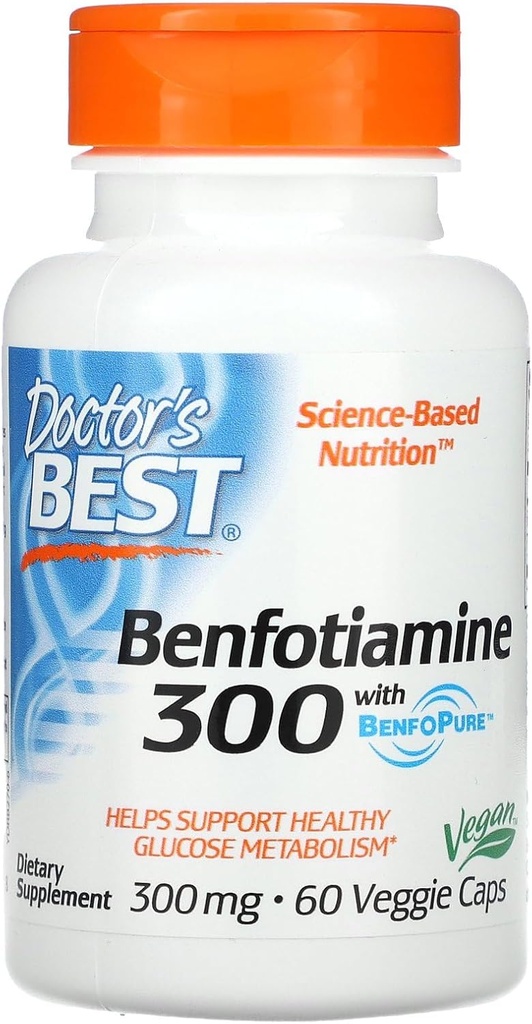 Melhor Doutor, Benfotiamina com BenfoPure, 300 mg, 60 tampas Veggie