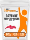 BulkSuplementos.com Cayenne Pepper 40000 HU Pó - Capsaicin Suplementos, Cayenne Pepper Powder - Vegan & Gluten Free, 500mg por serviço, 250g (8.8 oz) (Pacote de 1)