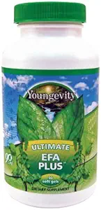 Youngevity Ultimate EFA Plus – Ácidos gordos essenciais, 90 géis macios – fórmula de óleo de peixe equilibrado para o coração, cérebro, articulação, saúde da pele – Omega-3, Omega-6, Omega-9 Suplemento para apoio à saúde ideal