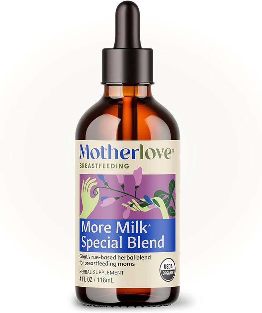 Motherlove mais leite especial mistura tintura (4 oz valor tamanho) Herbal Lactação suplemento w / cabra da Rue para construir tecido da mama & apoio oferta de leite materno— USDA certificado Orgânico, Vegan, Soy-Free
