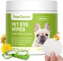 Toalhas para cães e gatos, Limpador hipoalergênico do olho do cão, Limpador natural de limpeza Limpas para animais de estimação Remova delicadamente tear stain, Debris do olho, descarga, muco, não irritante, Unscent, 100 pcs