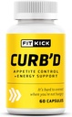 FITKICK Curb’D Cápsulas – Não-prescrição Appetite & suporte de desejo, Energia & Fórmula Focus com extratos naturais – framboesa cetonas, Verde café Bean & Citrus Aurantium – 60 Cápsulas Vegan