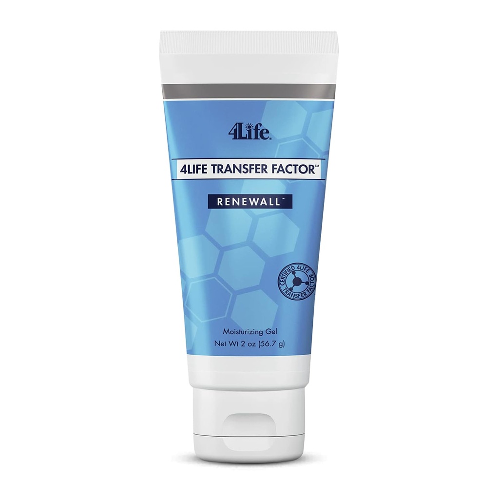 4Fator de transferência de vida RenewAll Gel - Cuidados tópicos da pele com Aloe Vera, Extrato de Lavanda, Óleo de Eucalyptus e Rosemary - 2 onças