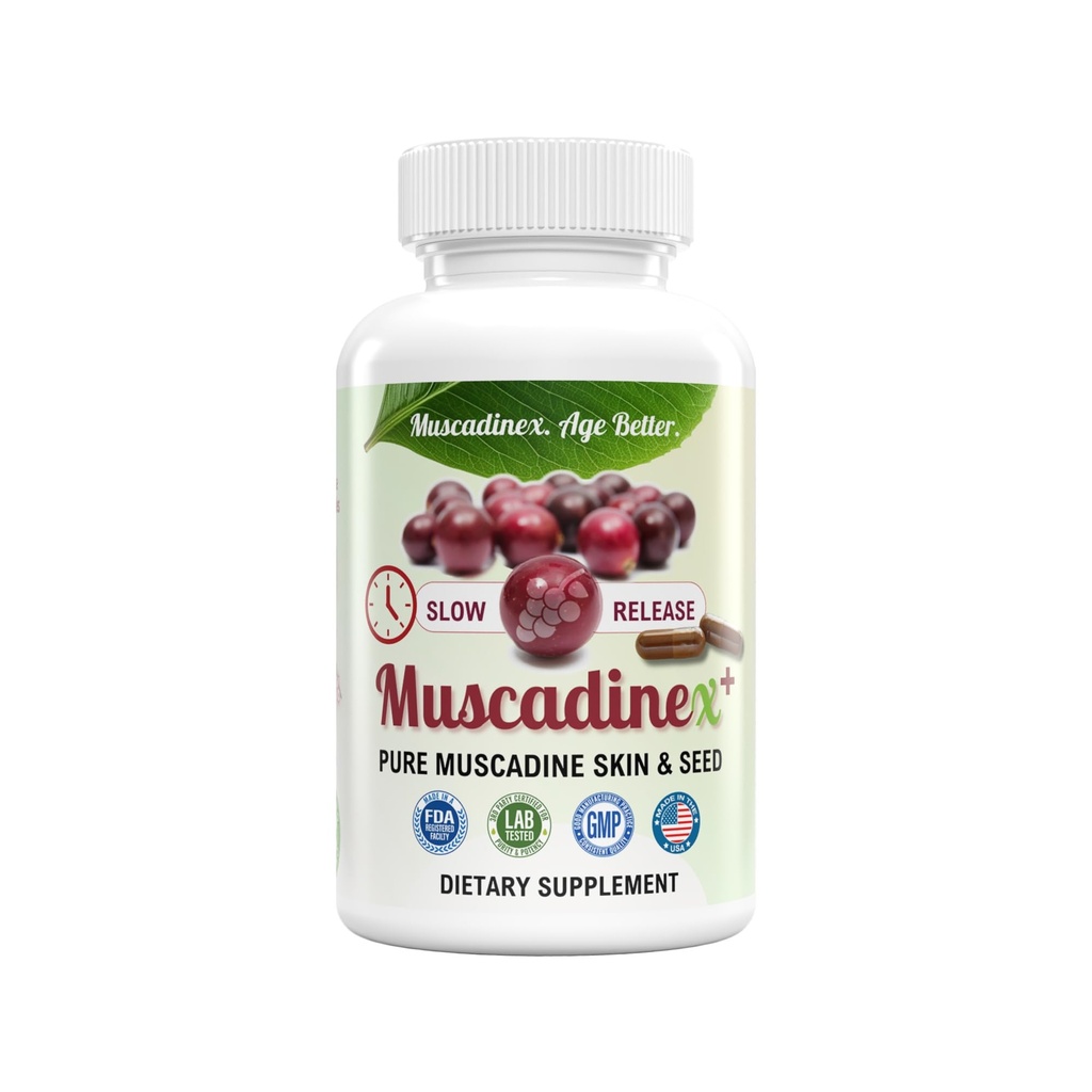 EUA Muscadine Quercetin, Ácido Elágico, Resveratrol, Myricetin, Kaempferol & BioPerine - Cápsulas de liberação de tempo para biodisponibilidade extra - Vegan - Não GMO - Gluten Free - Made in USA