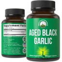 Peak Performance Aged Black Alho Cápsulas. Pílulas de Extrato Puro Vegan Puro Odorless para Colesterol, e Suporte Imune. de Bolbo de Alho com S-Ally Cysteine e antioxidantes