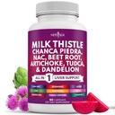 NOVA IDADE Cardo de Leite NAC Chanca Piedra Beterraba Raiz de alcachofra Dandelion Raiz Astragalus - Plus TUDCA & Ginger - 60 Conde