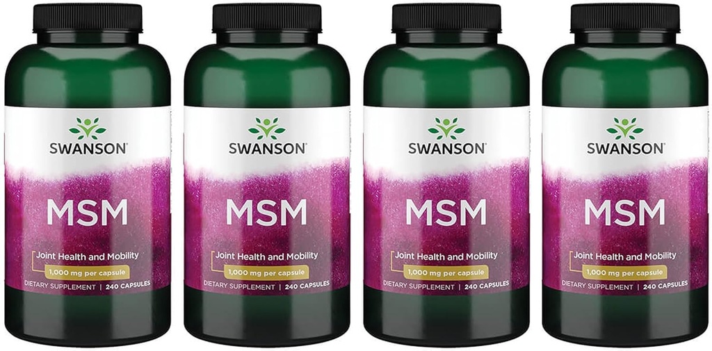 Swanson HSH - Mineral Essentials Promoving Mobility & Joint Health Support - Ajuda a manter a saúde do tecido conectivo, incluindo Cartilagem, Colágeno e Cabelo - (240 cápsulas, 1000mg cada) 4 Pack