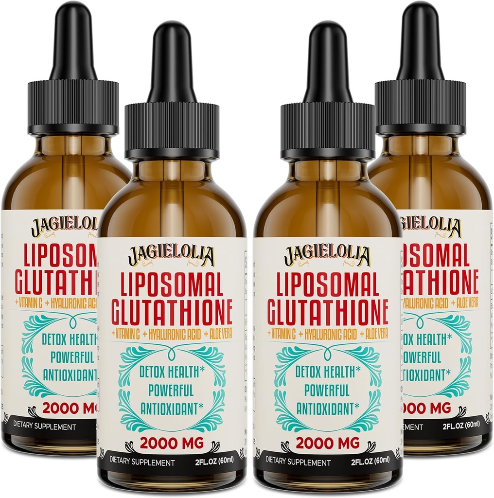 Glutationa Líquido lipossomal 2000MG – Suplemento Detox antioxidante para Mulheres e Homens, Defesa do Envelhecimento, Função Fígado & Energia, com Ácido Hialurônico + Aloe Vera + Vitamina C, Natural & Vegan, 8 FL.OZ
