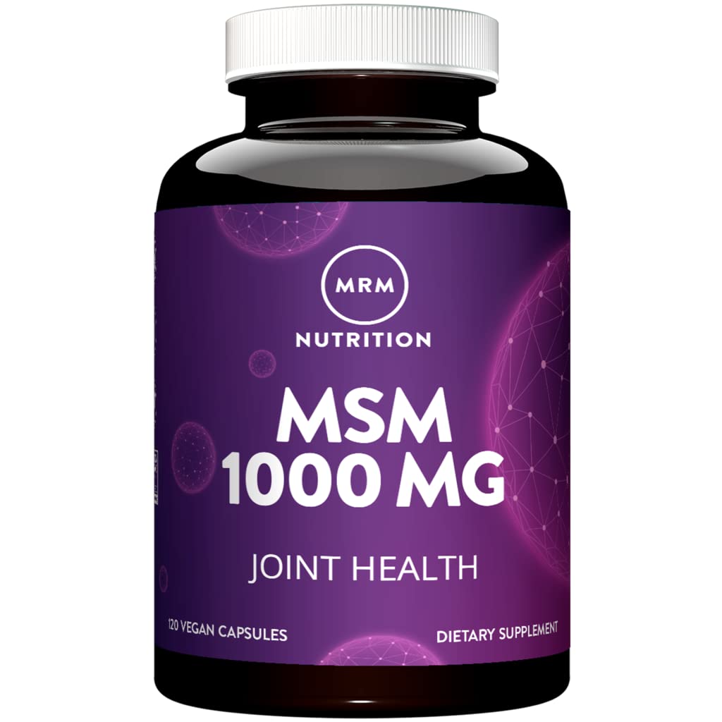 MRM Nutrição MSM 1000mg □ Pure Methyl-sulfonil-Metano Cápsulas □ Junta, Cabelo, Pele e Nail Support □ Suplemento de enxofre biodisponível • Vegan + Sem glúten