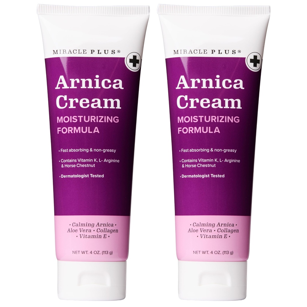 Miracle Plus Arnica Cream Extra Strength Bruise Relief Lotion para contusões e inchações na pele .