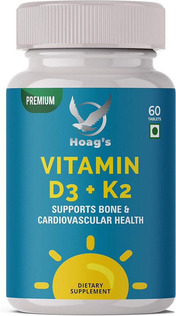 Vitamina K2 (MK7) com suplemento D3 Osso e saúde do coração Fórmula não-GMO 5000 UI Vitamina D3 e 100 mcg Vitamina K2 MK-7 Fácil de engolir Vitamina D & K Complexo, 60 comprimidos
