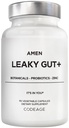 Amen Leaky Gut Supplement - Fórmula avançada com L biodisponível Glutamina, Zinco, Alcaçuz, DGL Alcaçuz Root - Marshmallow Root - Probióticos & Fermented Prebióticos - Vegan, Não-GMO - 90 Cápsulas