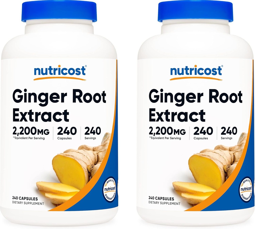 Nutricost Ginger Root Extract 550mg, 240 Cápsulas (2 frascos)