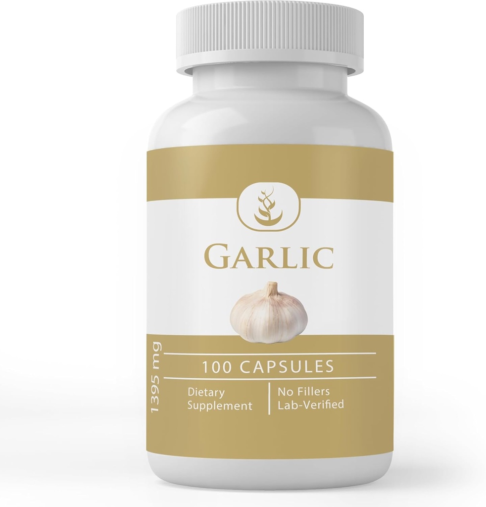 Pure Original Ingredients Alho Cápsulas, (100 Cápsulas) Sempre Puro, Sem Aditivos ou Enchimentos, Lab Verificado (100 Cápsulas)