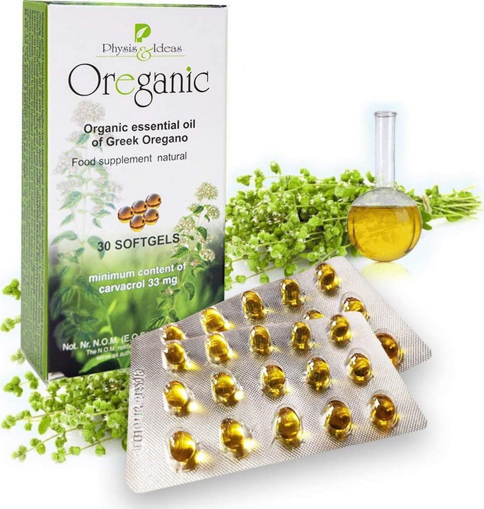 Óleo de Orégano Softgels - 30 Cápsulas - Ajuda Defesa Imune & Saúde Respiratória - Natural - 80% Carvacrol - Óleo Grego de Orégano Probióticos para Saúde Digestiva Não-GMO