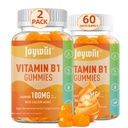 Vitamina B1 Gummies 100mg para adultos e crianças, Thiamine B1 Suplemento com 600mg de cálcio, suportes do sistema nervoso e aumentar a energia, sabor laranja, Não OGM, Vegan, 120 chicletes mastigáveis