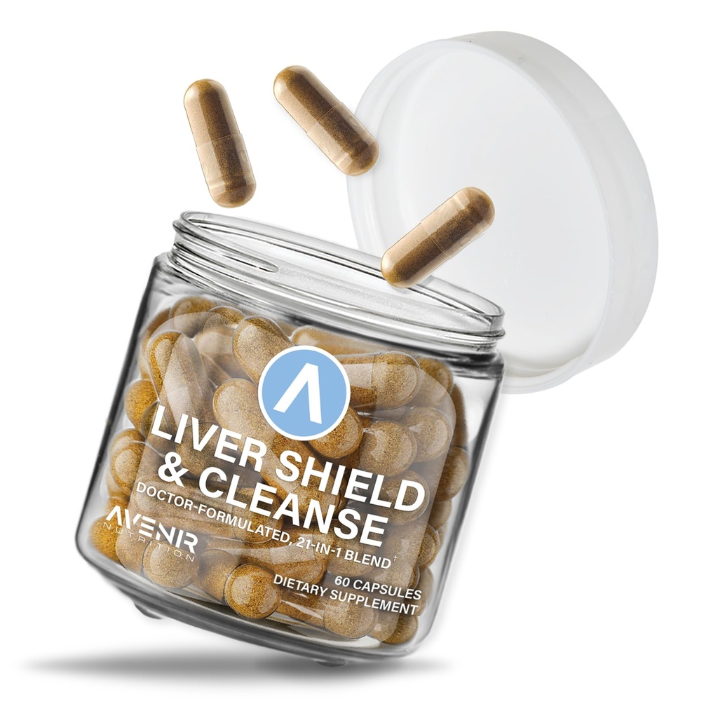 Avenir Nutrition Liver Shield & Cleanse Herbal Liver Cleanse Detox & Repair Supplement .