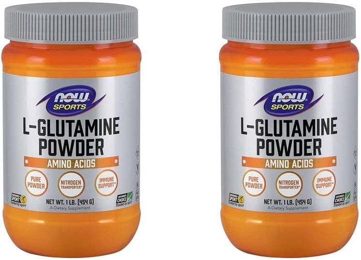 NOW Foods L-Glutamina Pure Powder, 16 Onça (Pacote de 2)