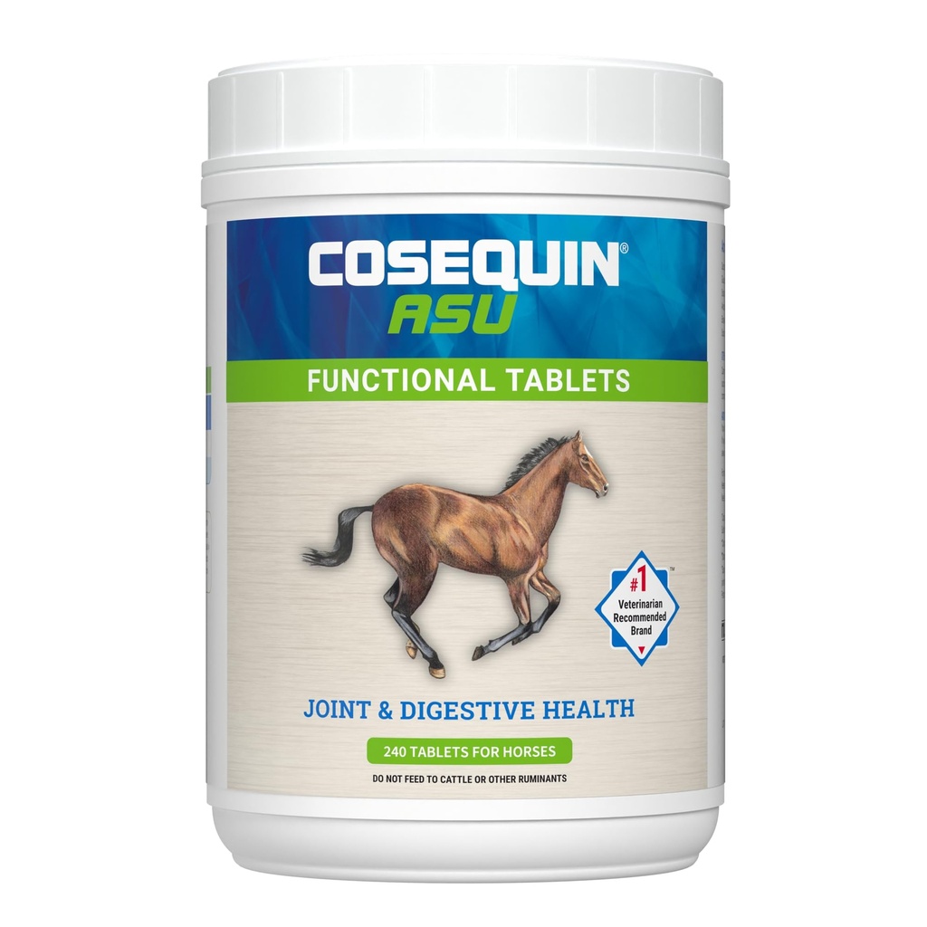 Nutramax Cosequin ASU Junta e Saúde Digestiva Comprimidos Funcionais para Cavalos, 240 Comprimidos
