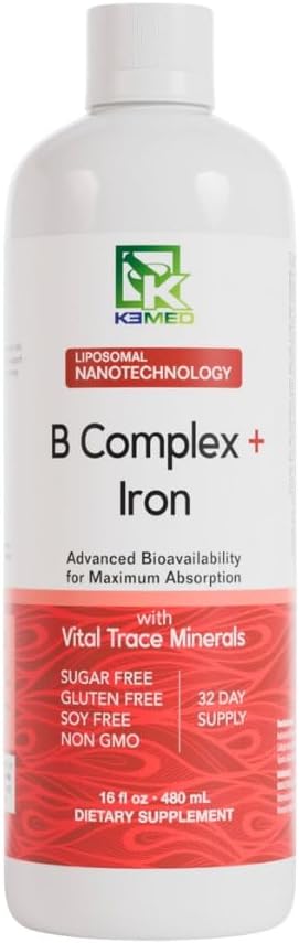 Nanonutrition B Complex + Ferro ; Nanotecnologia lipossômica 100% Ingredientes Naturais ; 16 Fl. Oz.