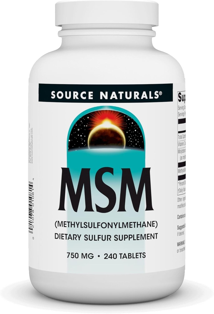 Fonte Natural HSH (metilsulfonilmetano), 750mg - 240 Comprimidos
