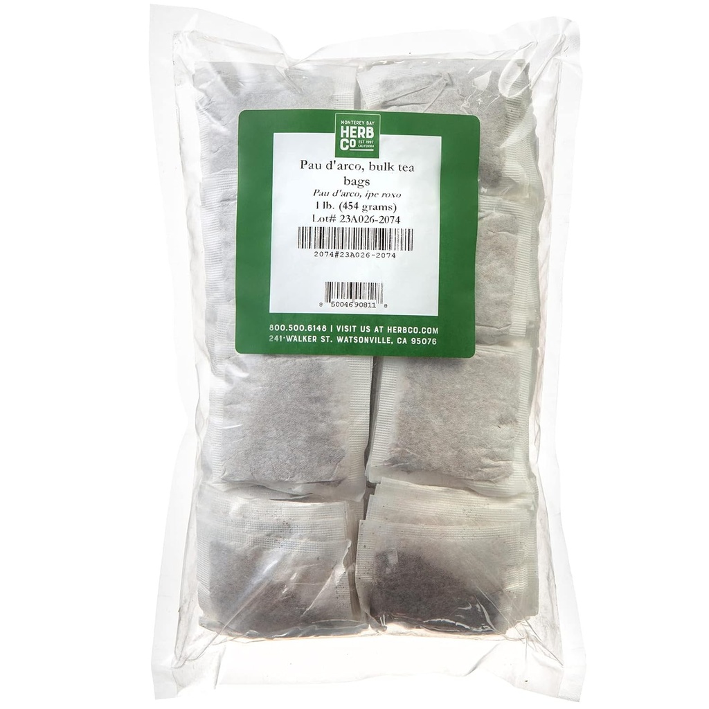 Monterey Bay Herb Co. Pau D’arco Herbal Tea □ All-Natural & Cafeína Grátis ~ Aproximadamente 200 sacos de chá