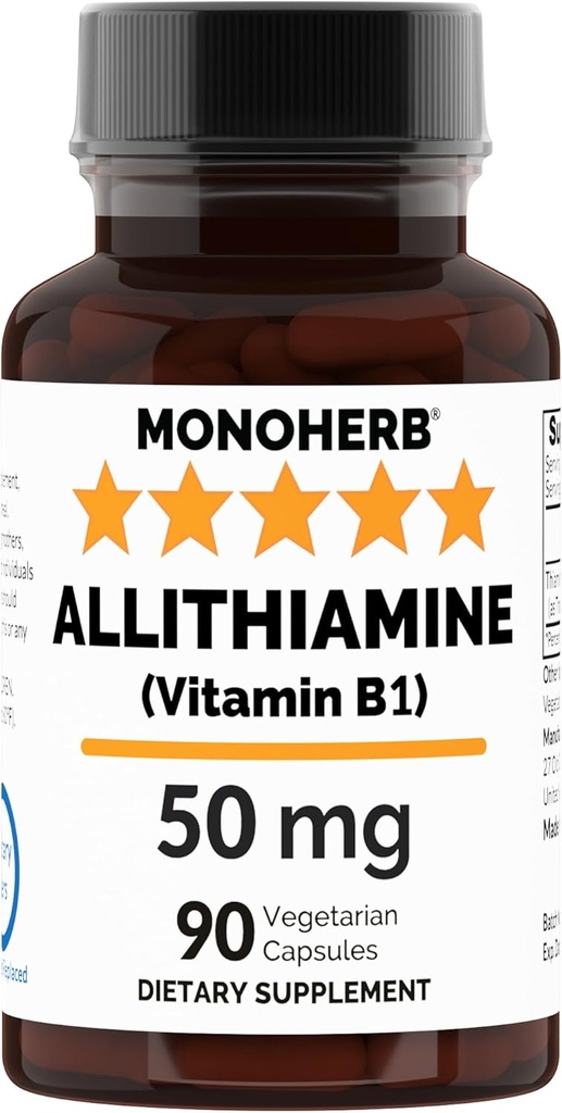 MONOHERB Alitemina Vitamina B1 50 mg por cápsula - 90 Cápsulas Vegetarianas