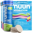 Nuun Hydration Eletrolyte Tablets - Sódio, Potássio, Cloreto, Cálcio, Magnésio, 1g & 0g Mistura de Bebida de Açúcar Vegan, Glúten Livre, Não-GMO, Pacote completo, Sabores mistos, 4 Pack (40 Total Servings)