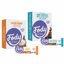 Fody Foods Snack Bares Variety Pack, 1,41 Oz (Pacote de 24), Coco de Amêndoa e Castanhas de Chocolate Escuro & Sal do Mar, Bares de Proteína, Baixo FODMAP, Gut & IBS Friendly, Vegan, Lactose Livre, Não-GMO, Glúten Livre